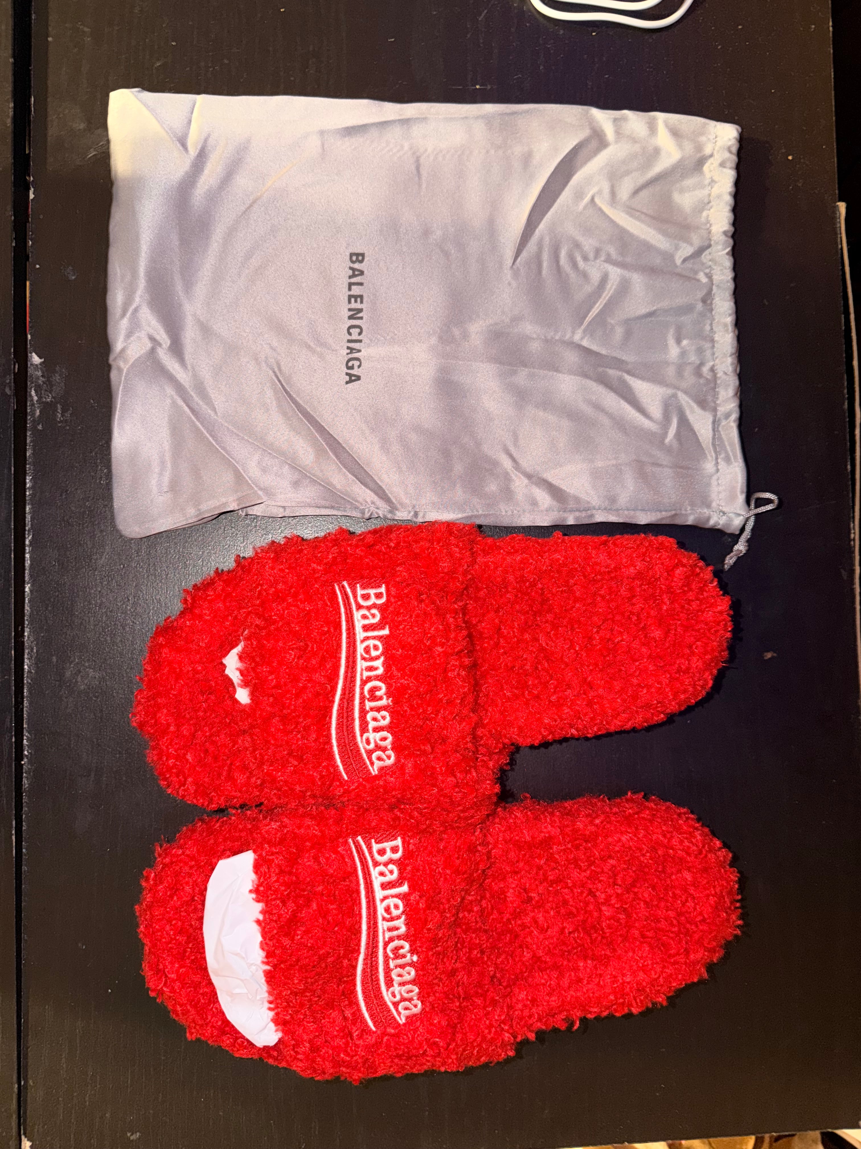 Red Balenciaga Slides