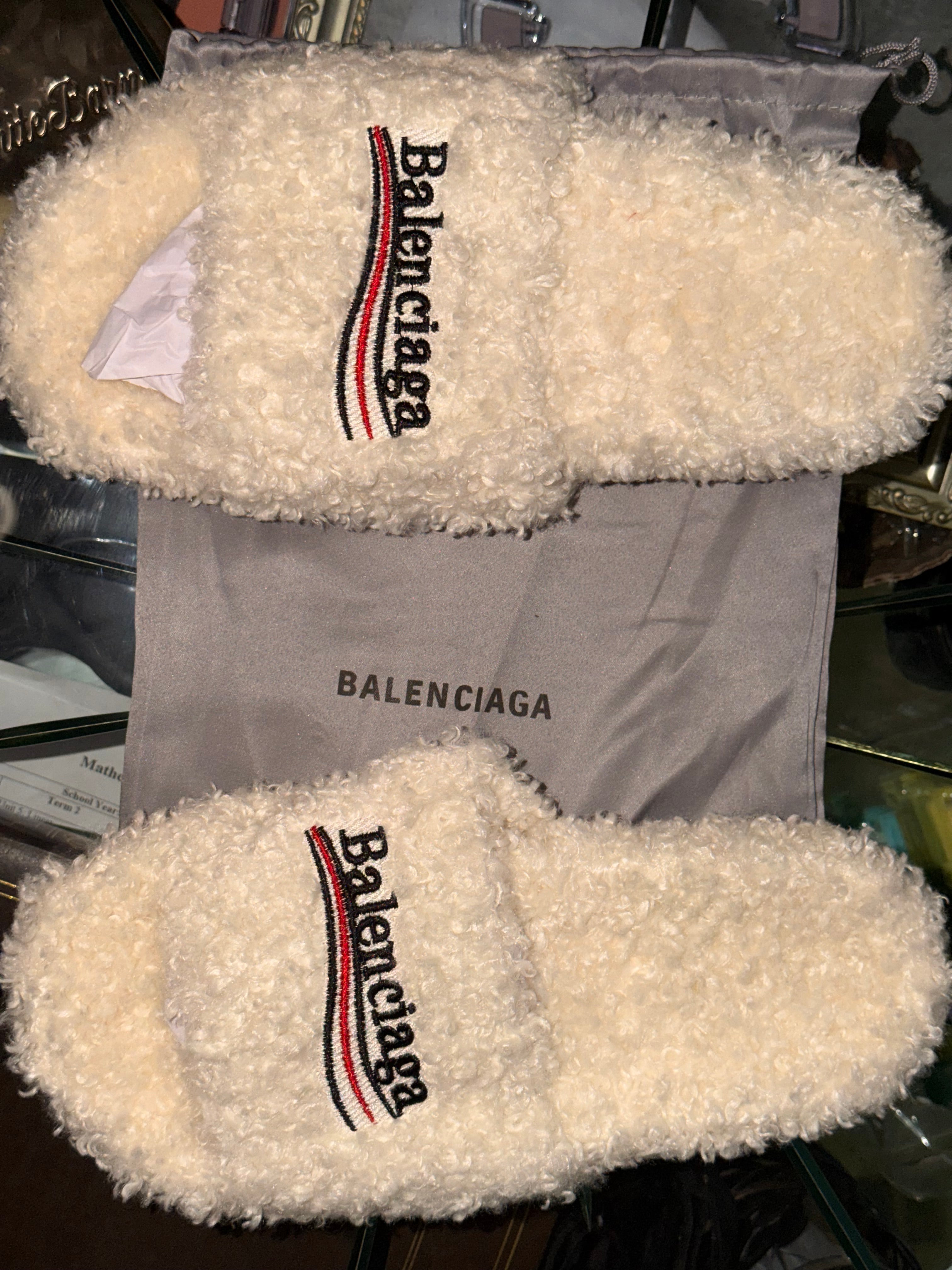 White Balenciaga Slides