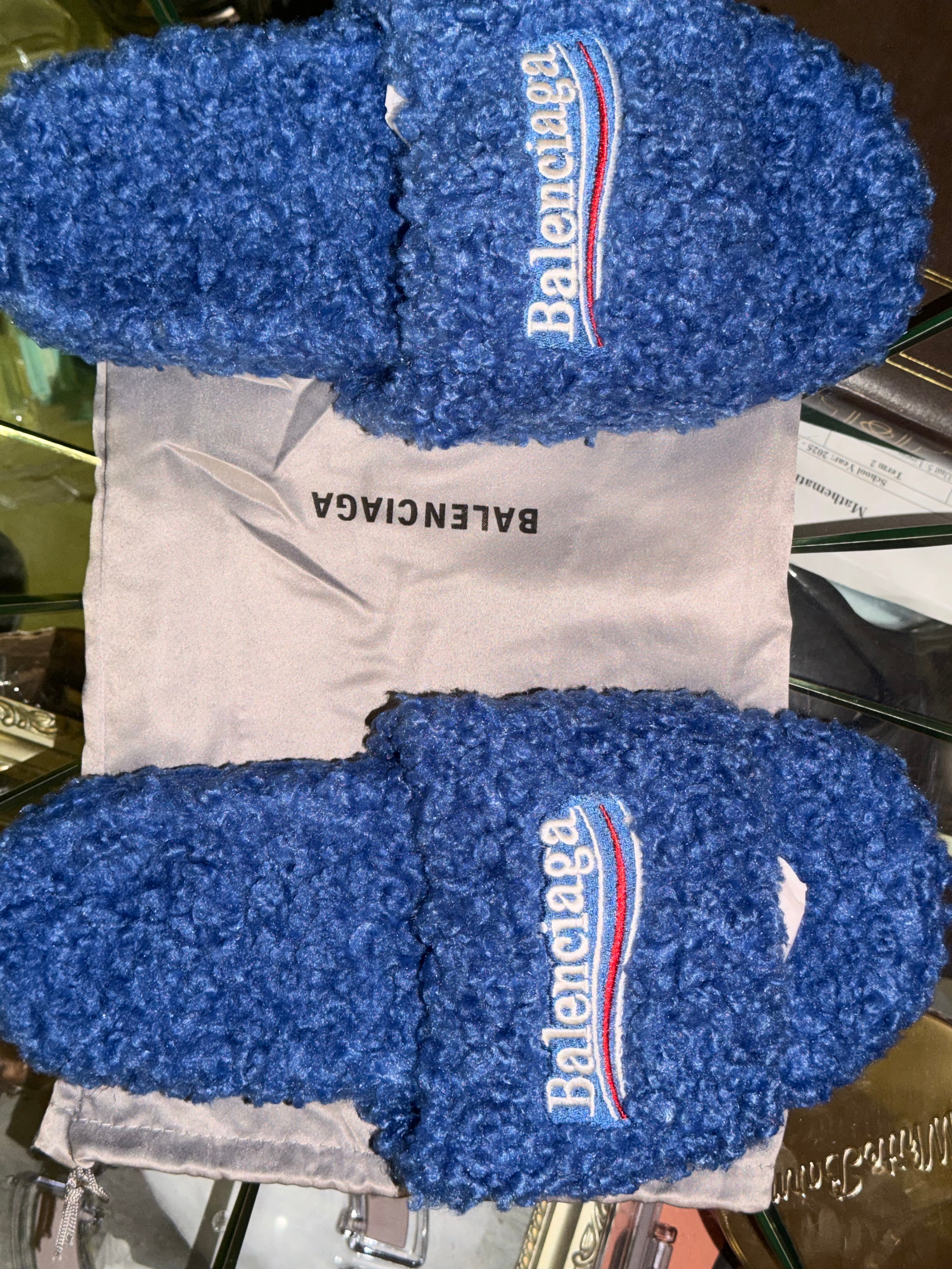 Blue Balenciaga Slides
