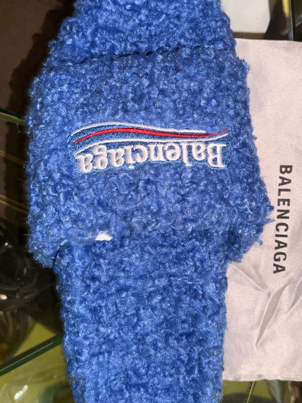 Blue Balenciaga Slides