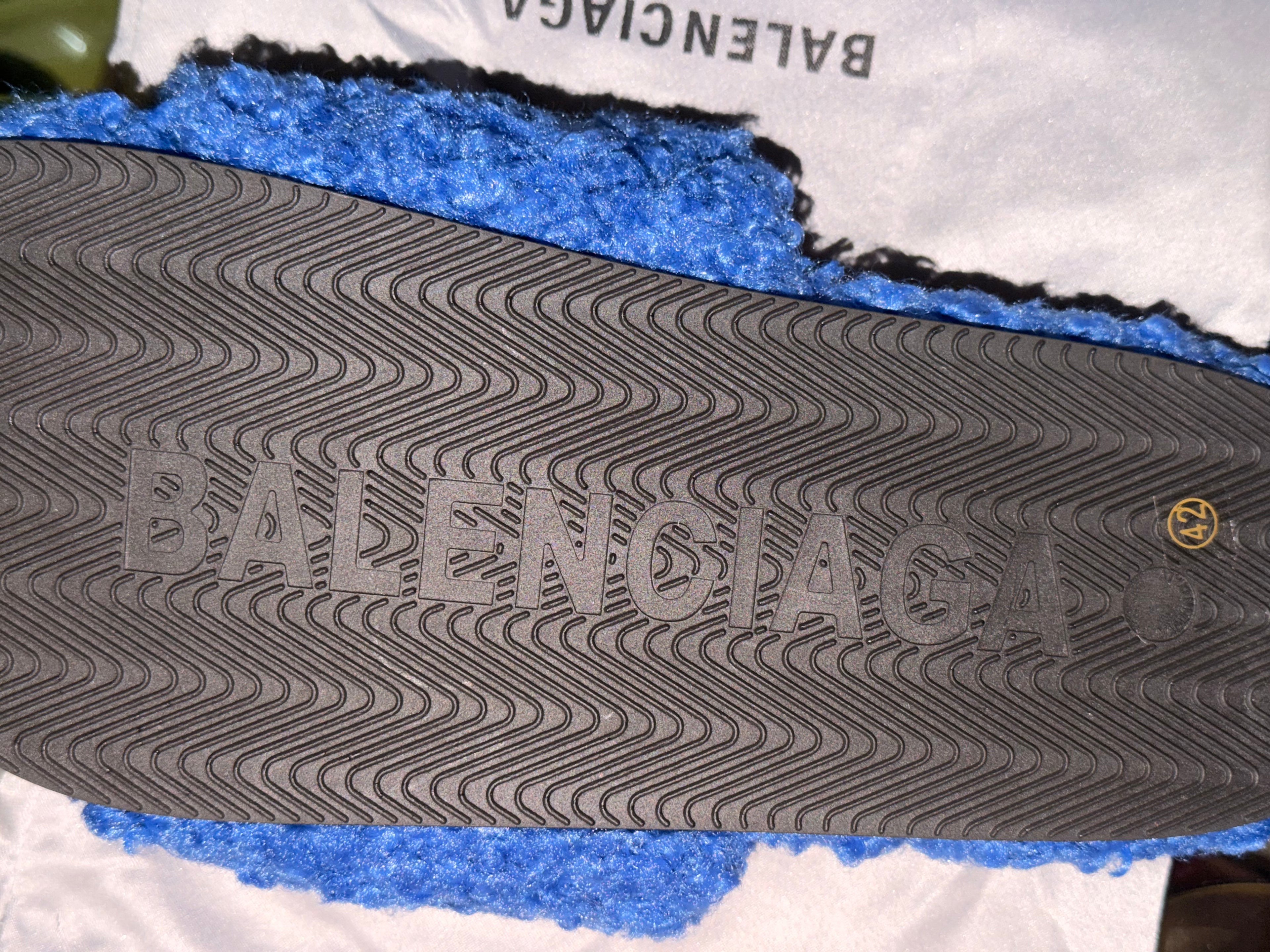Blue Balenciaga Slides